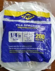 QEP Tile Spacers 1/4" 6mm 200 Pack Brand New