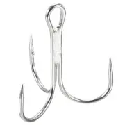 20Pcs 2/0# 1.38" Treble Fish Hooks Carbon Steel Sharp Bend Hook w Barbs White