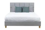 VI Marley Fabric Upholstered Timber Leg Bed - Double