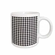 3dRose Black And White Classic Preppy Houndstooth Pattern Mug