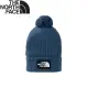 【The North Face LOGO BOX POM BEANIE 保暖針織帽《藍色》】3FN3/保暖帽/毛線帽/防寒/登山