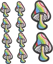 OSALADI 10Pcs Decorative Mushroom Patches for Clothing Hats Bags Soft Sew Embroidery Appliques for Unique DIY Craft Projects for Adults