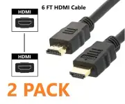 2 PACK High-Speed HDMI to HDMI Cable Male to Male Cord UHD 4K HD - 6 ft (1.8 m)™
