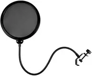 Microphone Cover Pop Filter Microphones Dual Layered Wind Proof Black