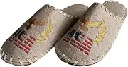 Traditional Sauna Slippers - US Flag Souvenir Sauna Slippers - Hotel Unisex Slippers with USA National Symbols - Home Spa Shoes Comfort for Him and Her - Universal Size, White, 9-10 Women/9-10 Men
