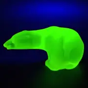 Uranium Polar Bear Vaseline Frosty Matte Glass Figurine H.Hoffmann 1930'