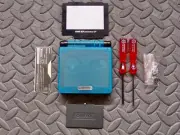 GBA SP Replacement Housing Shell Clear Glow Crystal Blue and Black