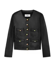 cardigan jacket in soft lambskin FR34,FR36 Black