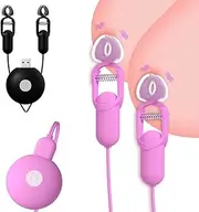 Zngoiwyt BDSM Nipple Clamps Vibrators 10 Speed ​​Vibrating Nipple Clamp Vibrator for Women Couples Breast Massage Fetish Breast Labia Clip Stimulation Massager SM Sex Toys(Rosa)