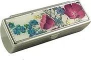 [Houder] Designer Lipstick Case with Mirror for Purse - Decorative Lipstick Holder with Gift Box - Velvet Lined - Protect Your Lipsticks in Style (Violets)