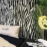 Zebra Peel and Stick Wallpaper Black and White Wallpaper 197 "x16.1 Zebra Contact Paper for Bedroom Waterproof Removable Shelf Liner Decal Vinyl Roll