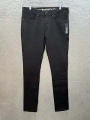 Buffalo David Bitton Jeans Mens 33x34 Black Denim Max-X Skinny Stretch Preppy