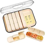 FOYTOKI Mini Travel Medication Organizer Case Daily Dispenser for Crafts and Jewelry Portable Storage Enclosure and Detachable Compartments