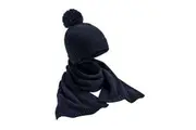 Beechfield Womens/Ladies Flecked Hat And Scarf Set (Navy) (One Size)