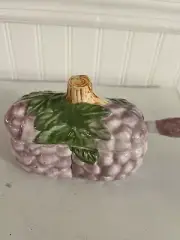 Grapes And Leaves Jelly Server And Spoon Ceramic