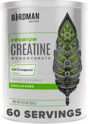 BIRDMAN High-Purity Creatine Monohydrate Unflavored Powder, Pre-Workout, High Pe