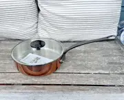 New Mauviel 1830 Copper 1.5 QT Tri-ply Stainless Steel SaucePan with Lid