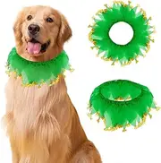 Fancy Pet Collars for St Patrick's Costume, Cute Soft Elastic Dog Collars with Clover Pendant for for Pet Puppy Cat Party Dress-up Cosplay Costume