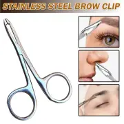 Tweezers Scissor Stainless Steel Eyebrow Clip Brow Straight Tip Shaped Clips