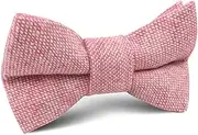 [OTAA] Blush Red Slub Linen Kids Bow Tie Red 100% Linen Blush Red Slub Linen Kids Bow Tie