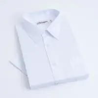 在飛比找PChome24h購物優惠-CHINJUN商務抗皺襯衫短袖、白底白條紋