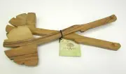 Berard Olive Wood Ginkgo Leaf Server Spoon Set NEW Ginko Cooking Turner Utensils