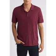 Vince Cotton Slub Jersey Polo in Black Cherry at Nordstrom, Size Small