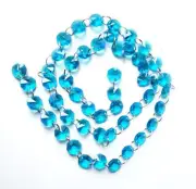 5M 14mm Aqua Octagon Crystal Bead Wedding Cake Decorative Garland Chain Strand