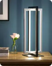 Modern LED Table Lamp, 750LM Stepless Dimmable Bedside Lamp, 3 Color Silver