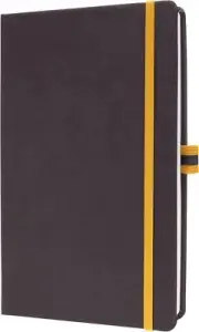 SIGEL LS107 linescape Notebook, lined, approx. A5, dark grey, yellow, hardcover,