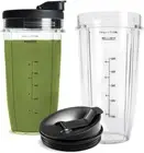 1/2 Pack 24OZ Replacement + Cup Sip and Seal Lid for Ninja Nutri Auto IQ Blender