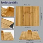 Couch Cup Holder Tray 2 in 1 Bamboo Wood Sofa Armrest Tray Detachable PaGog