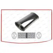 Redback Universal Muffler - 8" x 4" Oval 16" Long 2" Twin In/Twin Out