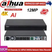 AU Dahua 4K 12MP 32CH 16PoE NVR AI Network Video Recorder NVR4232-16P-4KS3 2HDDs