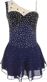 [Zagitova] Ice Figure Skating Dress for Girls Patchwork Women Competition Practise Dance Clothing with Shiny Rhinestones