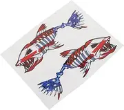 INOOMP 2pcs Bone Fish Sticker Car Fish Skeleton Decal Car Sticker Decal for Car Fish Bone Sticker Car Decal Fish Bone Decal for Vehicle Sticker for Motorcycle Vehicle Decal