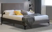 Modern Classic Cristian King Velvet Bed Frame Grey with Black Legs