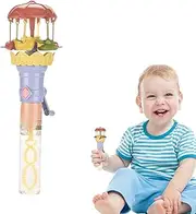 Kids Bubble Wand, Manual Lighted Carousel Blower, Interactive Portable Bubble Wands for Kids Fun Backyard Garden Lawn Party Birthday Easter Christmas Halloween