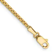 14K Yellow Gold 7 Inch 1.5mm Box With Lobster Clasp Bracelet