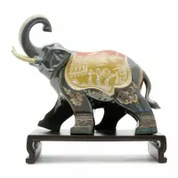 在飛比找momo購物網優惠-【JARLL 讚爾藝術】得天獨厚 大象精緻陶瓷