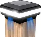 Outdoor Garden Solar LED Post Deck Cap Light Square Fence Lamp 4"x4" 5"x5" 6"x6"
