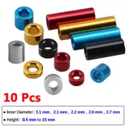 10 pcs M3.1 M2.1 M2.2 M2.6 M2.7 Round Spacers Washers Sleeves Anodized Aluminum