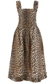 GANNI animal print cotton dress