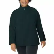 Eddie Bauer Ladies' Fleece Quarter Zip Classic Fit Pullover, Evergreen 3X