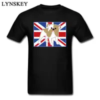 在飛比找蝦皮購物優惠-P9 英國鬥牛犬國旗搞笑 T 恤設計男士 T 恤上衣短款卡通