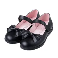 在飛比找momo購物網優惠-【布布童鞋】簡單有鑽蝴蝶結黑色公主鞋學生鞋(K3B123D)