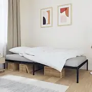 Bedroom Furniture Metal Bed Frame Without Mattress Black 107x203 cm King Single