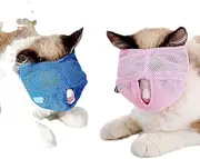 Cat Muzzle Breathable Mesh Pet Muzzle Grooming Prevent Kitty Mask Anti Biting and Chewing Anti-Meow (Style1, L)