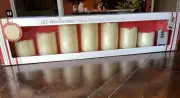 7 piece flameless LED wax candles with remote control & timer. VANILLA SCENTED