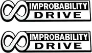 Pair Set Improbability Drive Emblem 3D Car Badge Sticker Nameplate Suitable for Universal Car Truck SUV Vehicle Window Door (Silver Black)